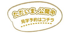 ただいま、公開中　見学予約はコチラ